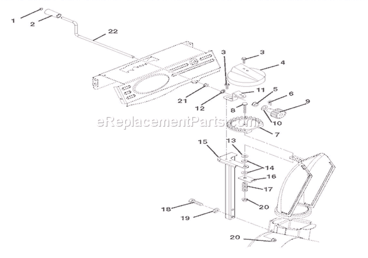 Discharge Chute Diagram and Parts List for 920010 000101 Ariens Snow Blower