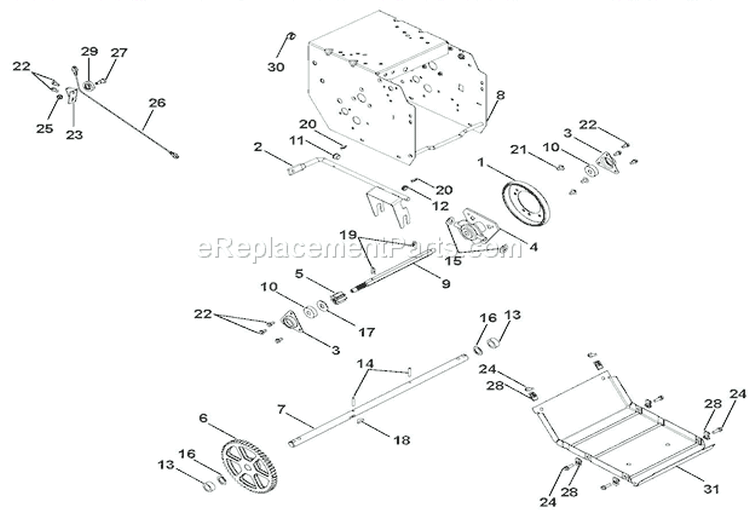 Friction Drive Diagram and Parts List for 920014 035000 Ariens Snow Blower