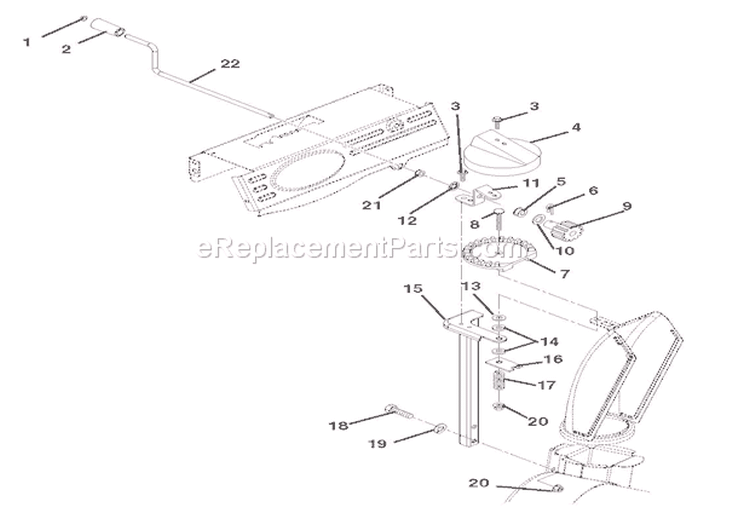 Discharge Chute Diagram and Parts List for 920302 000101 Ariens Snow Blower