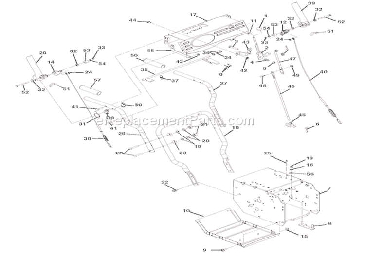 Handlebars And Controls Diagram and Parts List for 920302 000101 Ariens Snow Blower