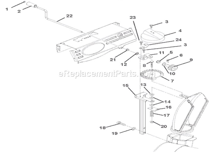 Discharge Chute Diagram and Parts List for 920308 000101 Ariens Snow Blower