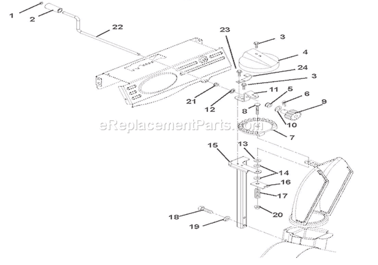 Discharge Chute Diagram and Parts List for 920311 000101 Ariens Snow Blower