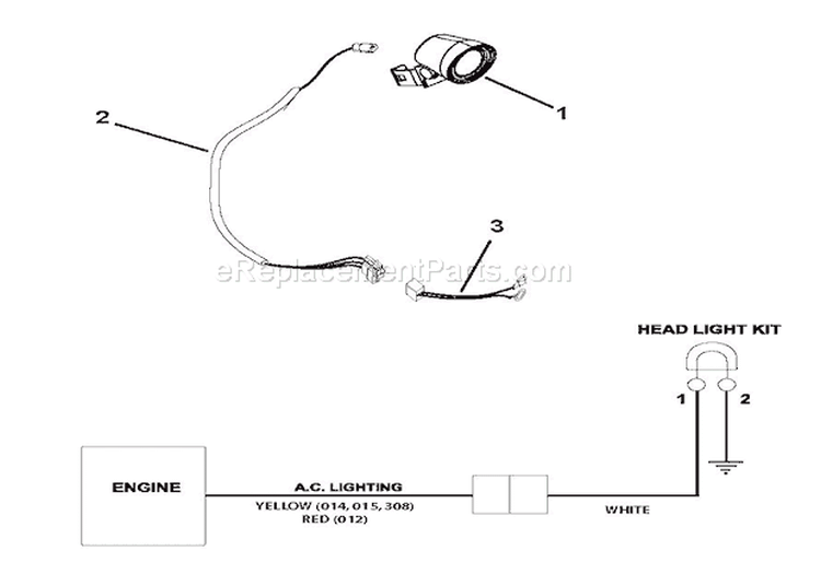 Electrical Diagram and Parts List for 920303 000101 Ariens Snow Blower