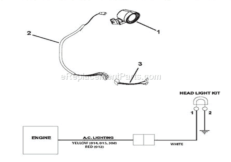 Electrical Diagram and Parts List for 920312 000101 Ariens Snow Blower