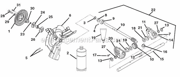 Page F Diagram and Parts List for 920400 000101 Ariens Snow Blower