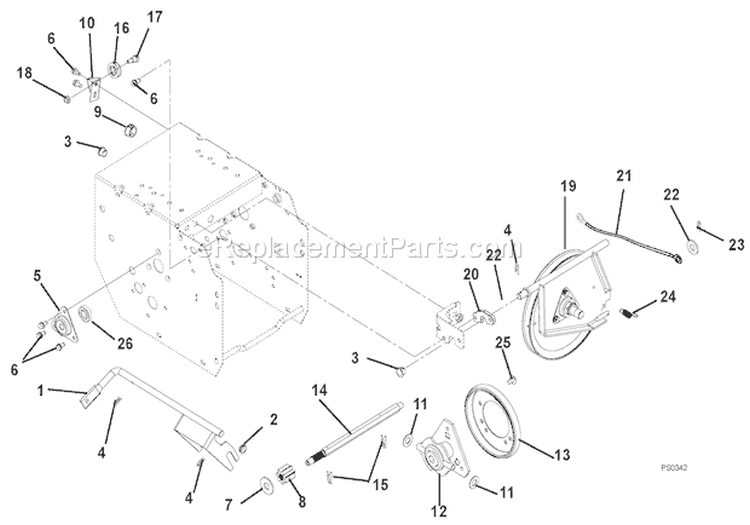 Friction Drive Diagram and Parts List for 920402 000101 Ariens Snow Blower