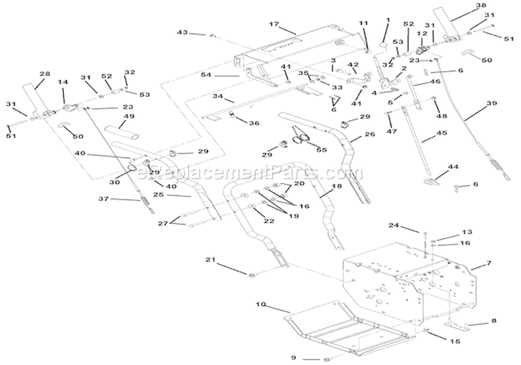 Handlebars And Controls Diagram and Parts List for 920402 000101 Ariens Snow Blower