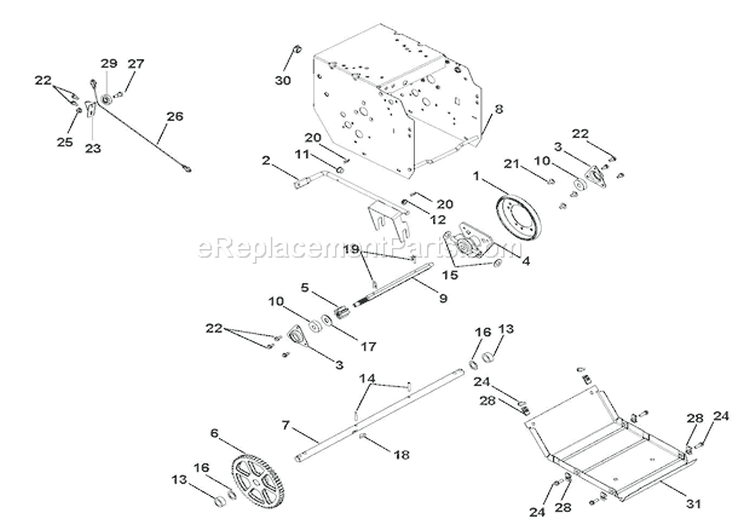 Friction Drive Diagram and Parts List for 920402 035000 Ariens Snow Blower