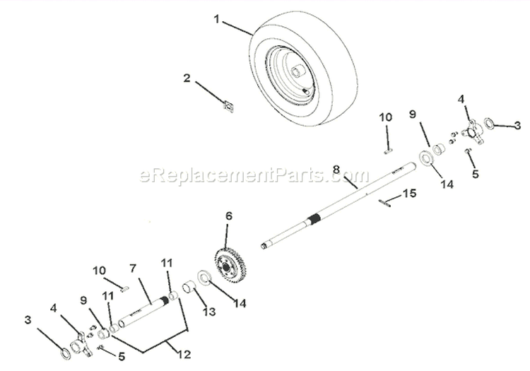 Wheels And Axles Diagram and Parts List for 921003 000101 Ariens Snow Blower