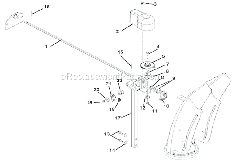 Discharge Chute Diagram and Parts List for 921002 000101 Ariens Snow Blower
