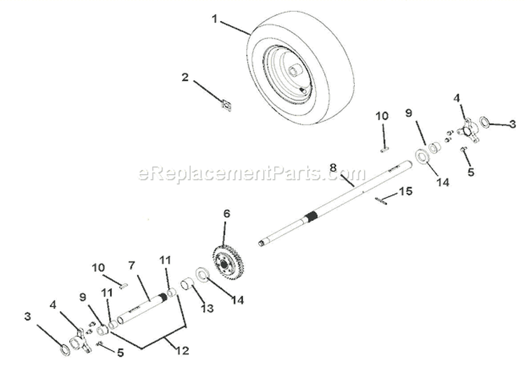 Wheels And Axles Diagram and Parts List for 921004 000101 Ariens Snow Blower
