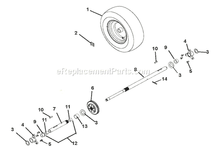 Wheels And Axles Diagram and Parts List for 921004 002001 Ariens Snow Blower