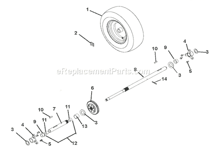 Wheels And Axles Diagram and Parts List for 921006 000101 Ariens Snow Blower