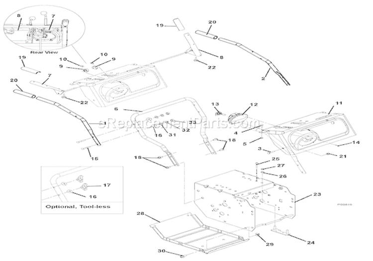 Handlebars And Controls Diagram and Parts List for 921005 000101 Ariens Snow Blower