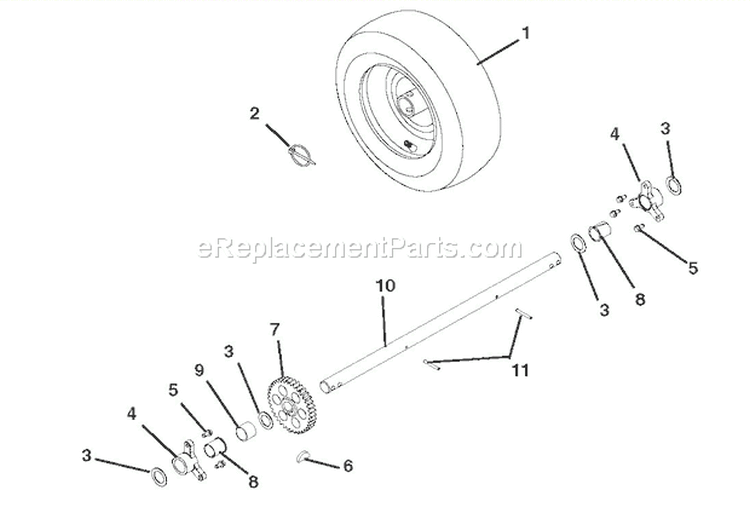 Wheels And Axles Diagram and Parts List for 921011 000101 Ariens Snow Blower