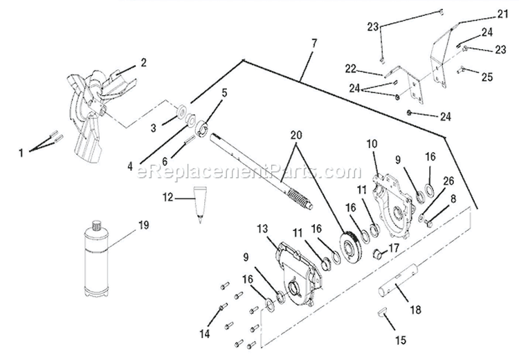 Gear Case Aluminum Diagram and Parts List for 921014 000101 Ariens Snow Blower