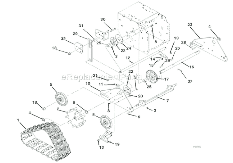 Track And Axles Diagram and Parts List for 921014 000101 Ariens Snow Blower