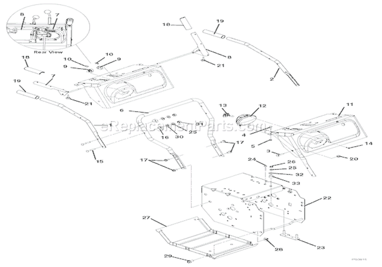Handlebars And Controls Diagram and Parts List for 921016 000101 Ariens Snow Blower