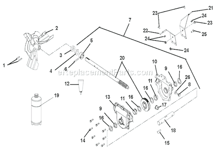 Gear Case Aluminum Diagram and Parts List for 921017 004601 Ariens Snow Blower
