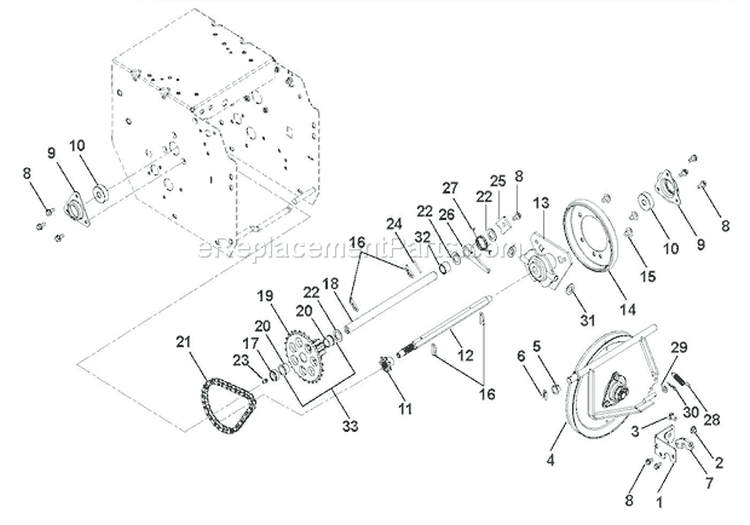 Friction Drive Diagram and Parts List for 921013 035000 Ariens Snow Blower