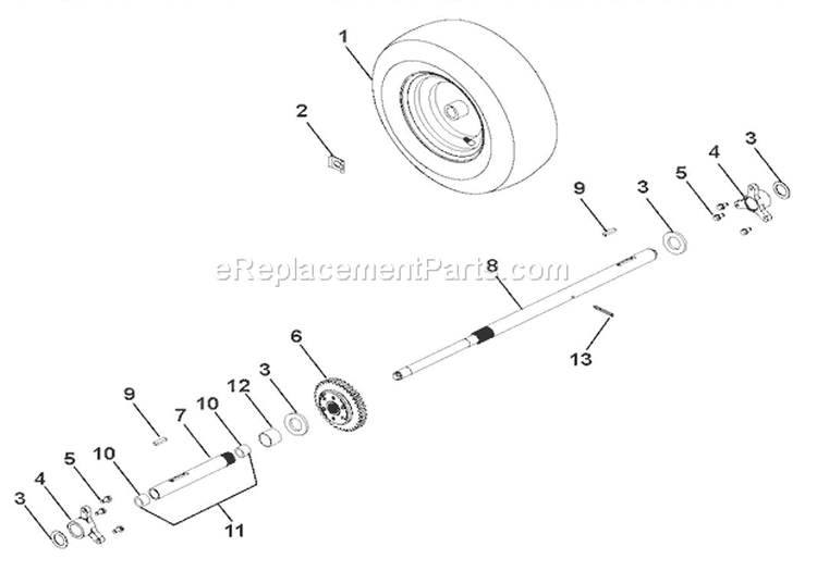 Wheels And Axles Diagram and Parts List for 921017 035000 Ariens Snow Blower