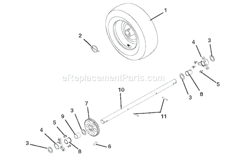 Wheels And Axles Diagram and Parts List for 921019 000101 Ariens Snow Blower