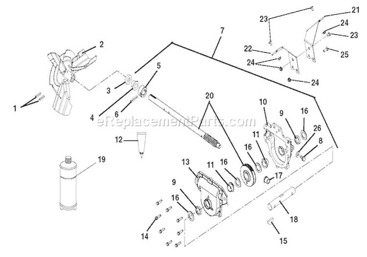 Gear Case Aluminum Diagram and Parts List for 921018 000101 Ariens Snow Blower