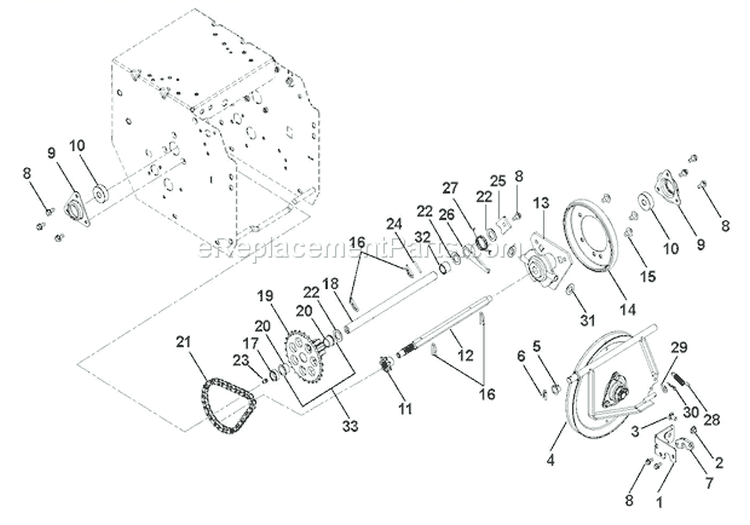 Friction Drive Diagram and Parts List for 921018 035000 Ariens Snow Blower