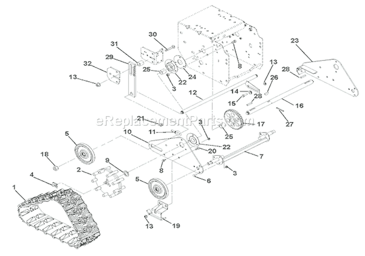 Track And Axles Diagram and Parts List for 921023 035000 Ariens Snow Blower
