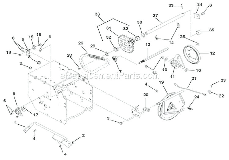 Friction Drive Diagram and Parts List for 921025 035000 Ariens Snow Blower