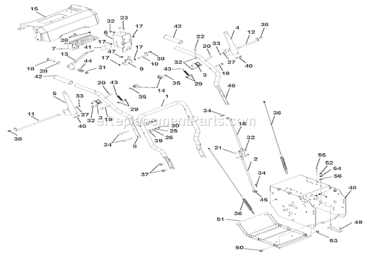Handlebars And Controls Diagram and Parts List for 921025 035000 Ariens Snow Blower