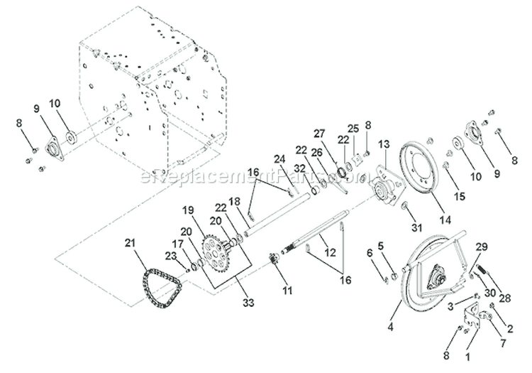 Friction Drive Diagram and Parts List for 921031 000101 Ariens Snow Blower