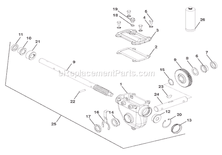 Gear Case - Cast Iron Diagram and Parts List for 921031 000101 Ariens Snow Blower