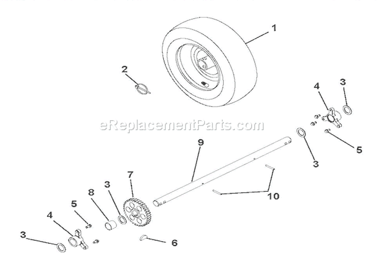 Wheels And Axles Diagram and Parts List for 921031 000101 Ariens Snow Blower