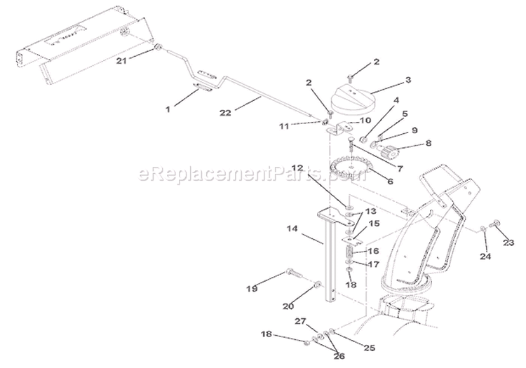 Discharge Chute Diagram and Parts List for 921001 000101 Ariens Snow Blower