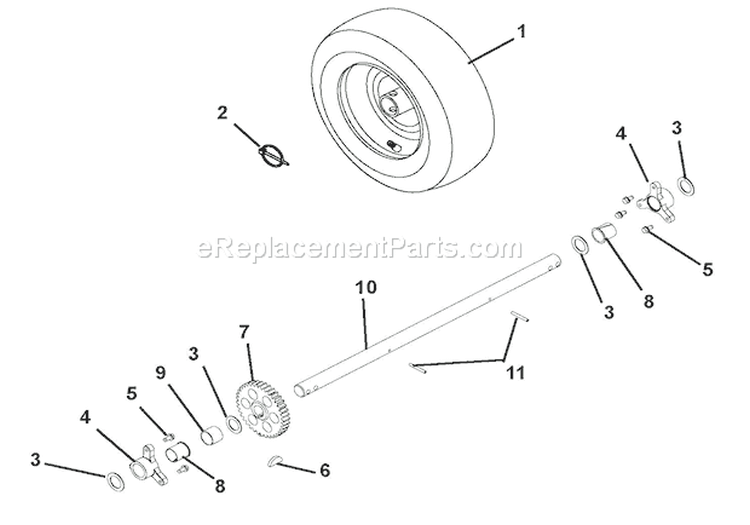 Wheels And Axles Diagram and Parts List for 921300 000501 Ariens Snow Blower