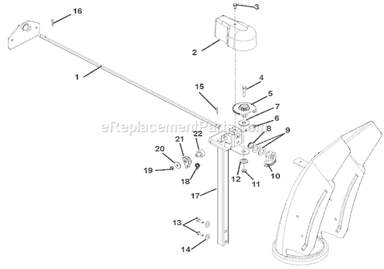 Discharge Chute Diagram and Parts List for 921301 000101 Ariens Snow Blower