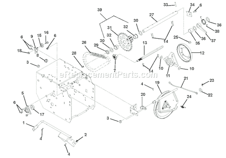 Friction Drive Diagram and Parts List for 921003 000101 Ariens Snow Blower