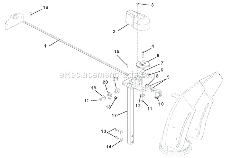 Discharge Chute Diagram and Parts List for 921004 002001 Ariens Snow Blower