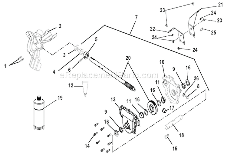 Gear Case Aluminum Diagram and Parts List for 921004 002001 Ariens Snow Blower
