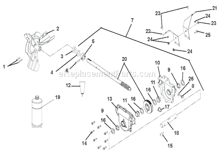 Gear Case Aluminum Diagram and Parts List for 921308 000101 Ariens Snow Blower
