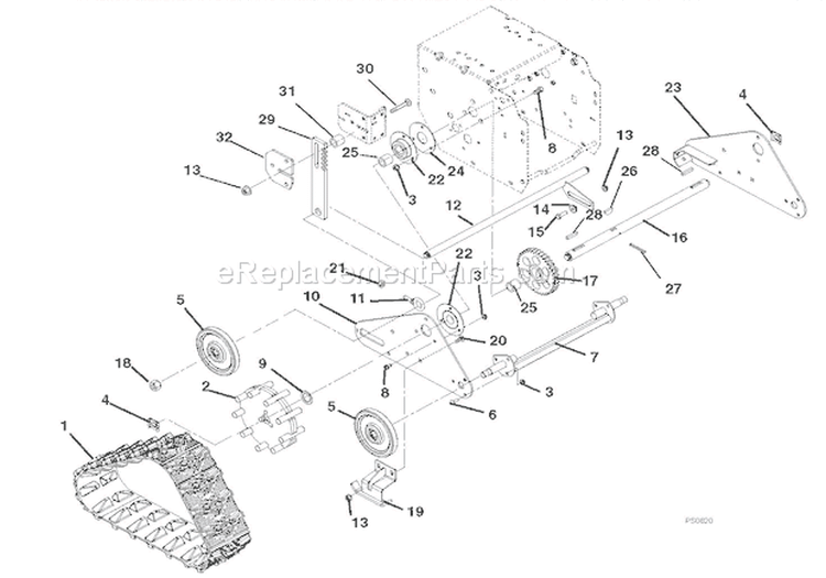 Track And Axles Diagram and Parts List for 921312 000101 Ariens Snow Blower