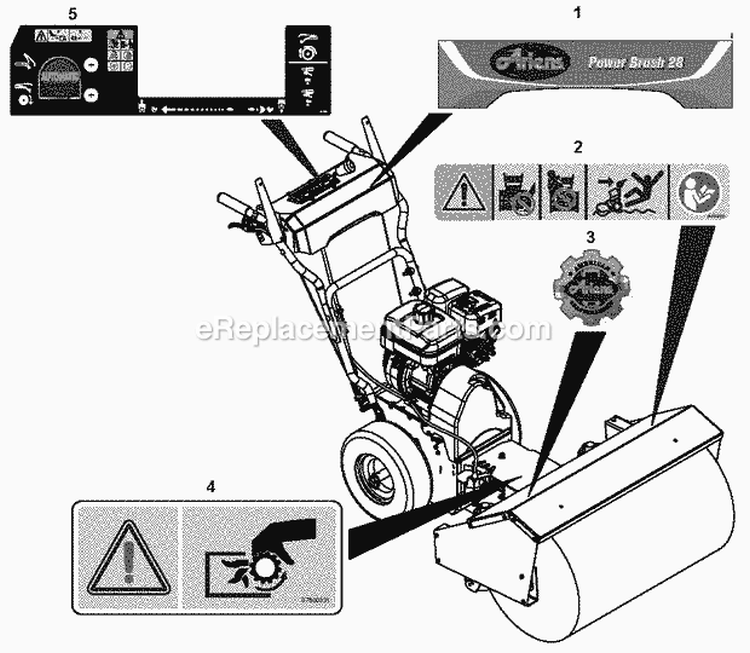 Decals Safety Diagram and Parts List for 921313 035000 Ariens Snow Blower