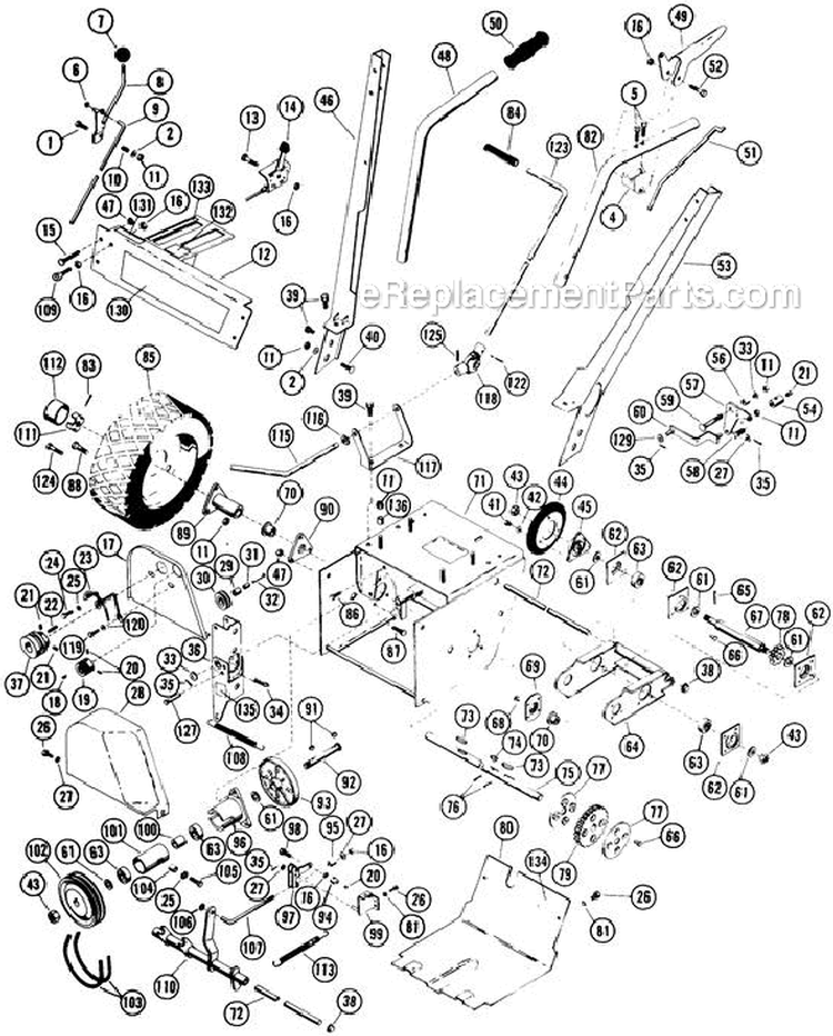 Tractor Parts List Diagram and Parts List for 922006 006601 Ariens Snow Blower