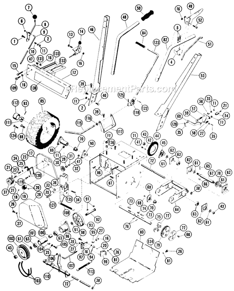 Tractor Parts List Diagram and Parts List for 922007 000125 Ariens Snow Blower