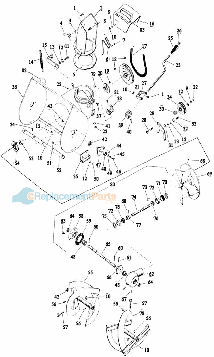 Snow Scoop Parts Diagram and Parts List for 922009 000101 Ariens Snow Blower