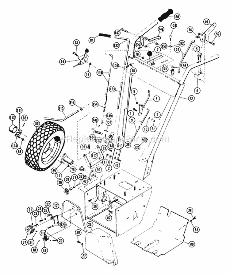 Handle And Controls Diagram and Parts List for 922024 000101 Ariens Snow Blower