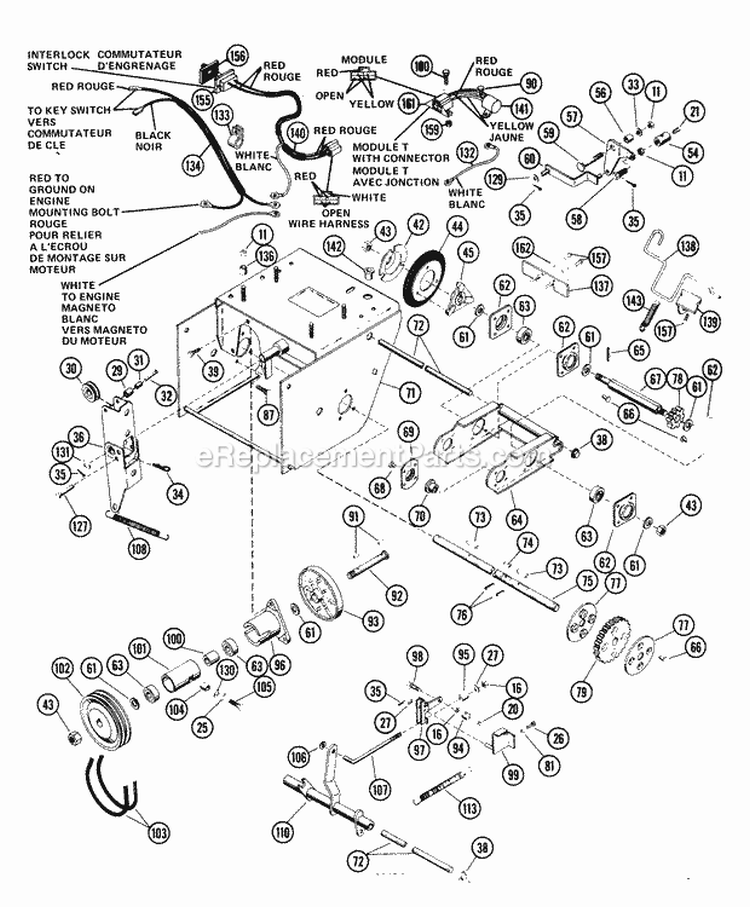 Tractor Drive Parts List Diagram and Parts List for 922024 018001 Ariens Snow Blower