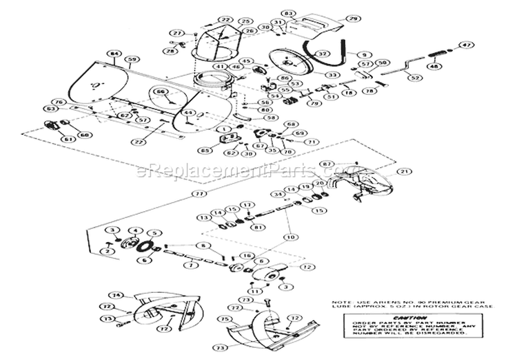 Sno-Thro Parts Diagram and Parts List for 924020 000101 Ariens Snow Blower