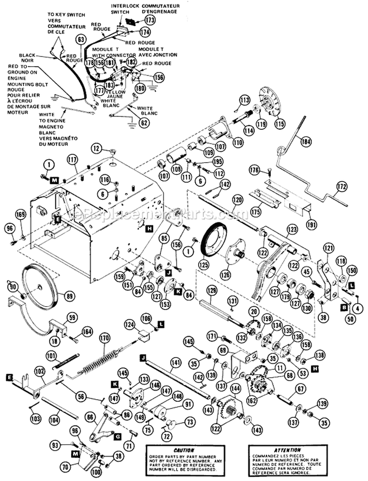 Drive Train Diagram and Parts List for 924027 000401 Ariens Snow Blower